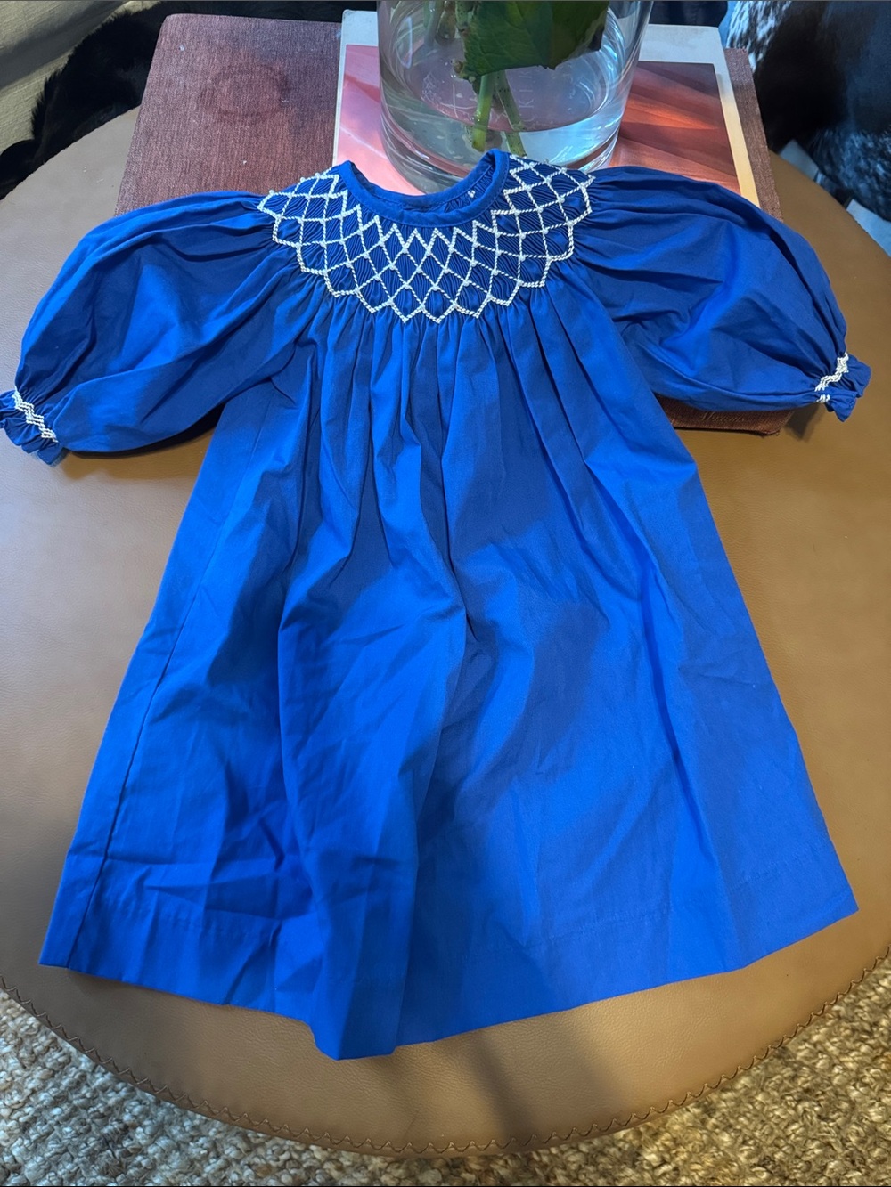 Classic Smocked Royal Blue Girls' Dress